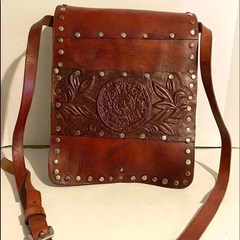 Handmade  unsex vintage brown  Messenger bag